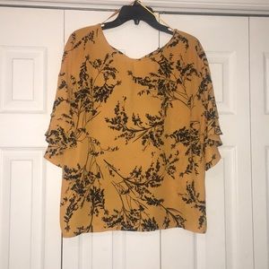 Yellow/black pattern dress top